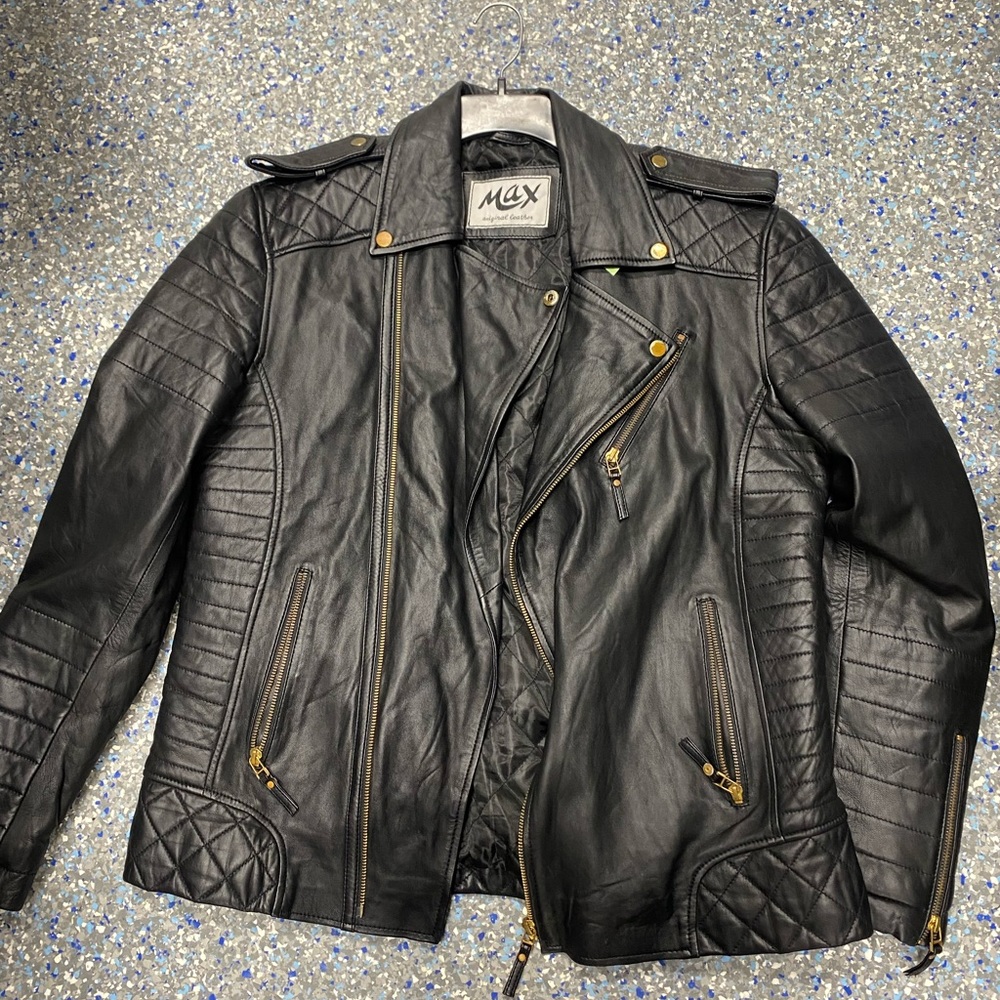 Max original leather jacket coat size medium great condition